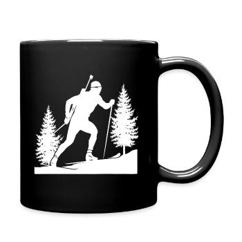 Biathlon Biathlet Wintersport - Tasse einfarbig - Schwarz - Rechts