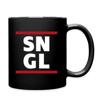 Single SNGL Typographie Spruch Zitat - Tasse einfarbig - Schwarz - Rechts