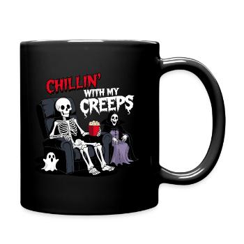 Chillin' With My Creeps Design - Tasse einfarbig - Schwarz - Rechts