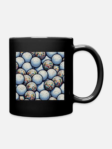 Golfball Mosaik - Tasse einfarbig - Schwarz