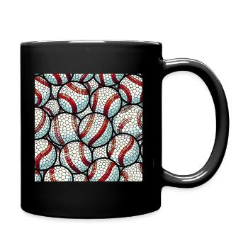Baseball Mosaic - Full Colour Mug - black - Right
