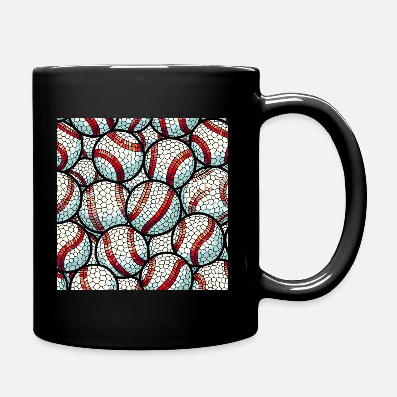 Baseball Mosaic - Full Colour Mug - black