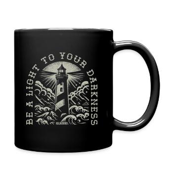 Sei ein Licht in deiner Dunkelheit - Tasse einfarbig - Schwarz - Rechts