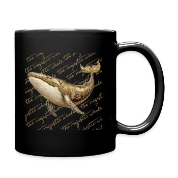 Baleine dorée - Mug uni - noir - Droite