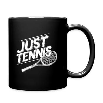 Just Tennis, Racket Logo, Tennis Court - Full Colour Mug - black - Right