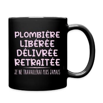 Plombière célèbre sa retraite avec humour cadeau - Mug uni - noir - Droite