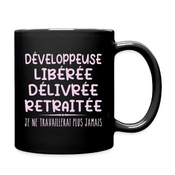 Developer celebrates retirement with humour - Full Colour Mug - black - Right