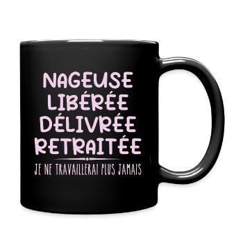 Nageuse célèbre sa retraite avec humour cadeau - Mug uni - noir - Droite