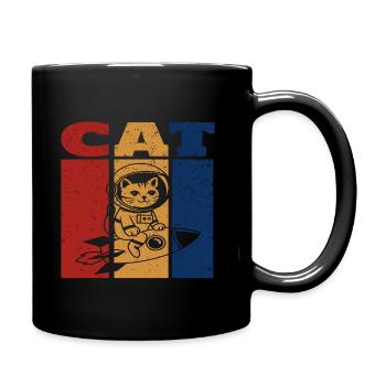 Chat astronaute design rétro - Mug uni - noir - Droite