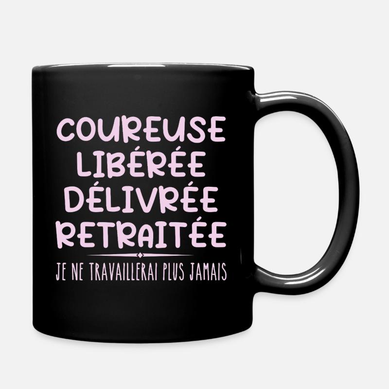 Coureuse célèbre sa retraite avec humour cadeau - Mug uni - noir