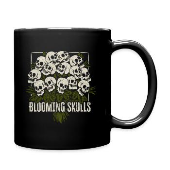 Blühende Schädel - Tasse einfarbig - Schwarz - Rechts