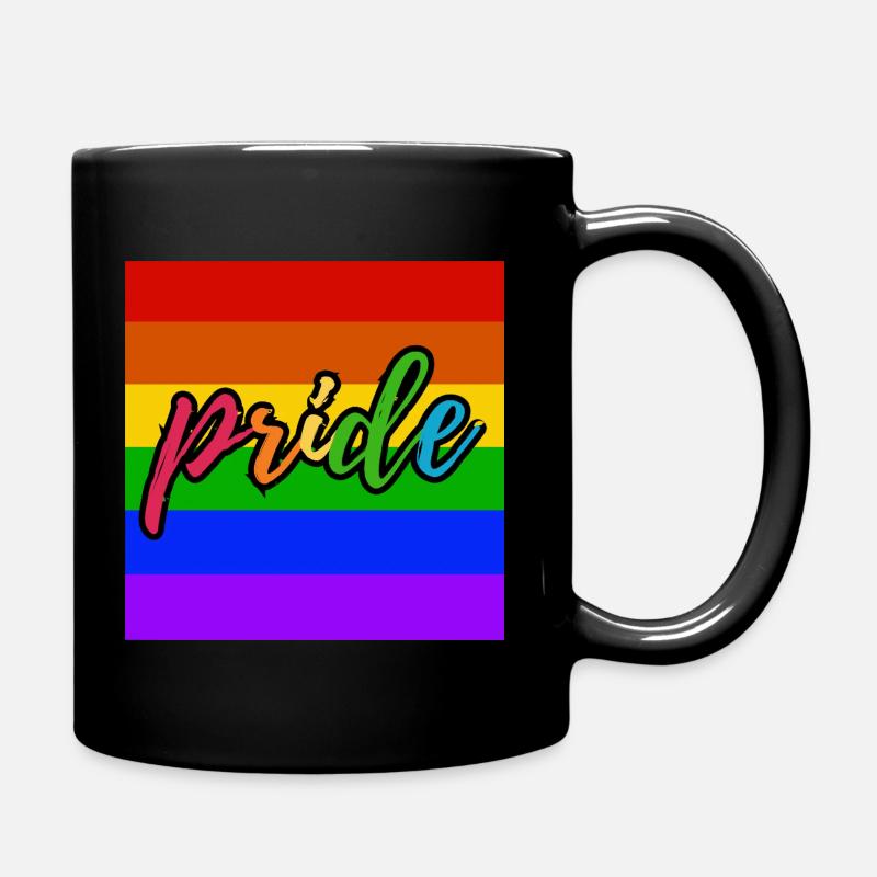 Fierté arc-en-ciel couleurs CSD - Mug uni - noir