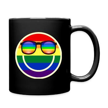 Pride Smile with sunglasses - Full Colour Mug - black - Right