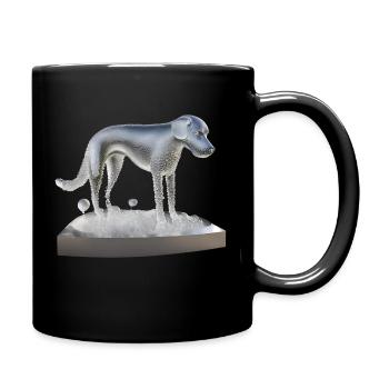 Ein Hund aus Wasser / Wassertropfen bestehend - Tasse einfarbig - Schwarz - Rechts