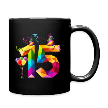 15TH BIRTHDAY - FIFTEEN - TEENAGER - TEEN TEEN - Full Colour Mug - black - Right