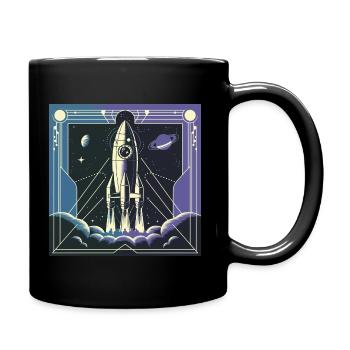 Fusée Art Déco – Design spatial de science-fiction vintage - Mug uni - noir - Droite