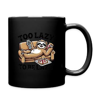 Too Lazy to Be Lazy 🦥😴 - Full Colour Mug - black - Right