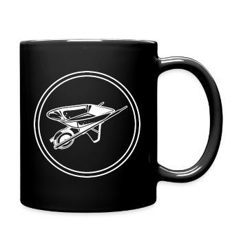 Schubkarre Symbol - Tasse einfarbig - Schwarz - Rechts