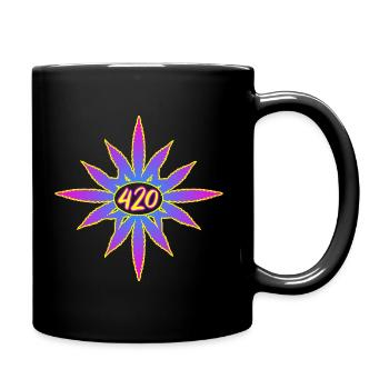 420 Cannabis - Hanf - Marihuana - Weed - Marijuana - Tasse einfarbig - Schwarz - Rechts