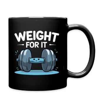 Illustration drôle d’haltère avec jeu de mots - Mug uni - noir - Droite