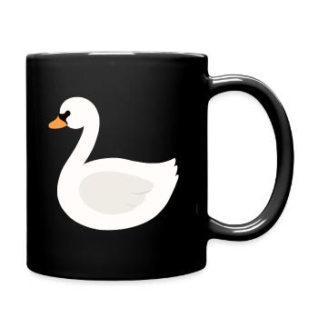 Schwan - Tasse einfarbig - Schwarz - Rechts