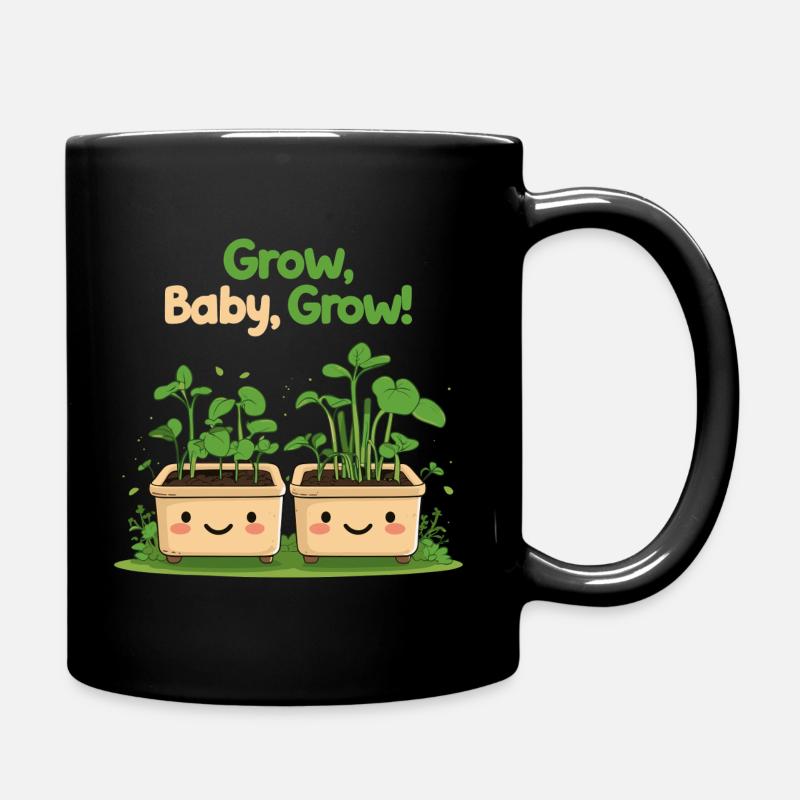 Grow Baby Grow - Conception de jardin mignon - Mug uni - noir