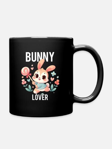 bunny lover - Full Colour Mug - black