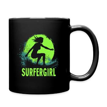 Surfer Girl Surferin Wellenreiten Surfen Surfer - Tasse einfarbig - Schwarz - Rechts