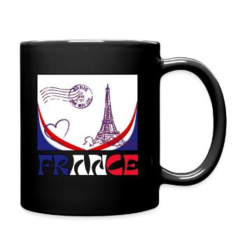 France Parisian Dream-Vintage France -stamp eiffel - Tasse einfarbig - Schwarz - Rechts