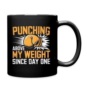 Seit dem ersten Boxertag über meinem Gewicht liegend - Tasse einfarbig - Schwarz - Rechts