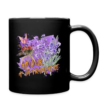 Amour à la française- Romantik im Lavendellook - Tasse einfarbig - Schwarz - Rechts