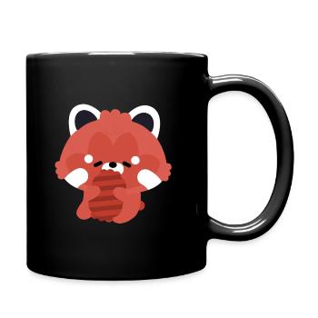 Sleepy Red Panda - Full Colour Mug - black - Right