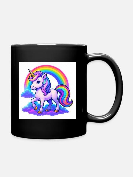Einhorn - Tasse einfarbig - Schwarz