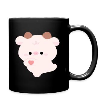 Liebe Kuh - Tasse einfarbig - Schwarz - Rechts