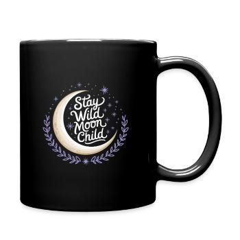 Mondkind: Bleib wild & frei! - Tasse einfarbig - Schwarz - Rechts