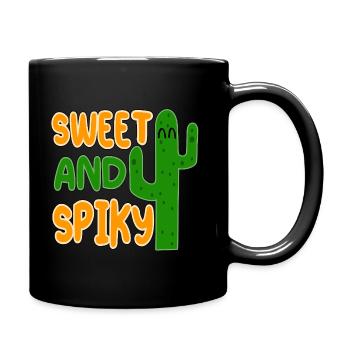 Sweet and Spiky – Lustiger Kaktus Spruch Süß - Tasse einfarbig - Schwarz - Rechts