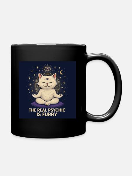 The Real Psychic Is Furry - Full Colour Mug - black