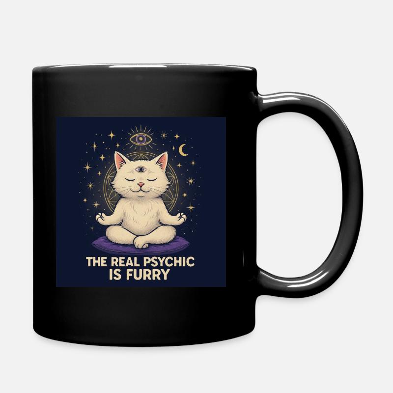 The Real Psychic Is Furry - Full Colour Mug - black