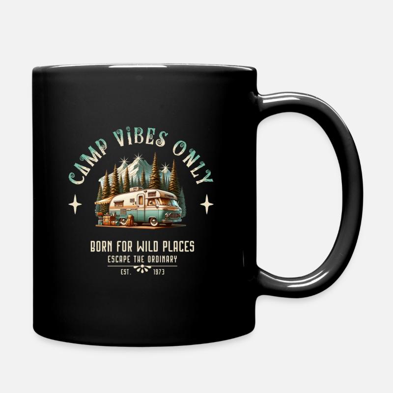 Campers in the mountains - Full Colour Mug - black