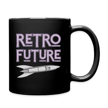 Retro Future Rocket Nostalgia - Full Colour Mug - black - Right