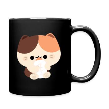 Tortie Katze Kleinkind - Tasse einfarbig - Schwarz - Rechts