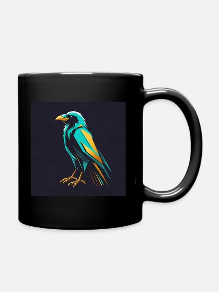 Modernes Raben Design - Tasse einfarbig - Schwarz