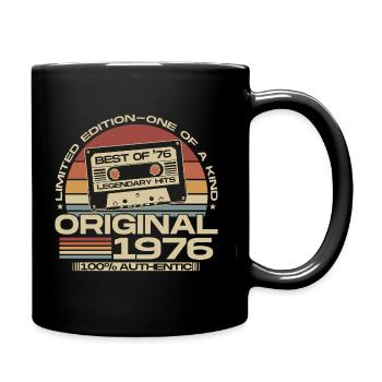 Jahrgang 1976 Vintage Retro Geburtstag Geschenk - Tasse einfarbig - Schwarz - Rechts