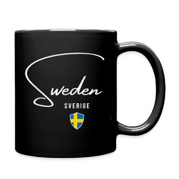 Swedish pride, minimalist sleek design - Full Colour Mug - black - Right