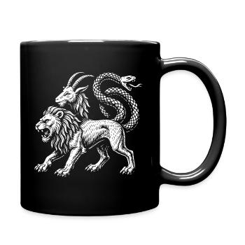 Chimera - Mythical Lion and Serpent Emblem - Full Colour Mug - black - Right