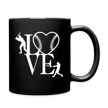 Coeur de baseball amour design pour les athlètes - Mug uni - noir - Droite