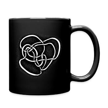 Knoten weiss unterlegt - Tasse einfarbig - Schwarz - Rechts