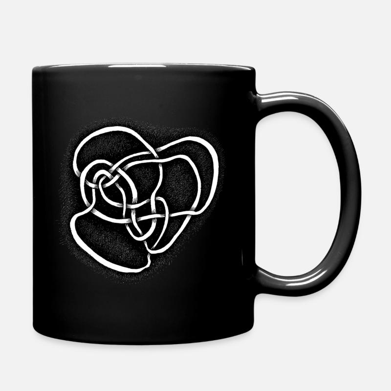 Knoten weiss unterlegt - Tasse einfarbig - Schwarz
