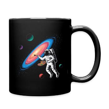 Galaktischer Künstler im All - Tasse einfarbig - Schwarz - Rechts