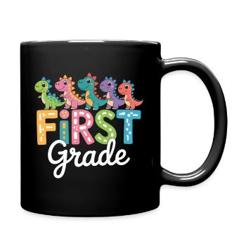 Kawaii Dinosaur First Grade Back To School - Tasse einfarbig - Schwarz - Rechts